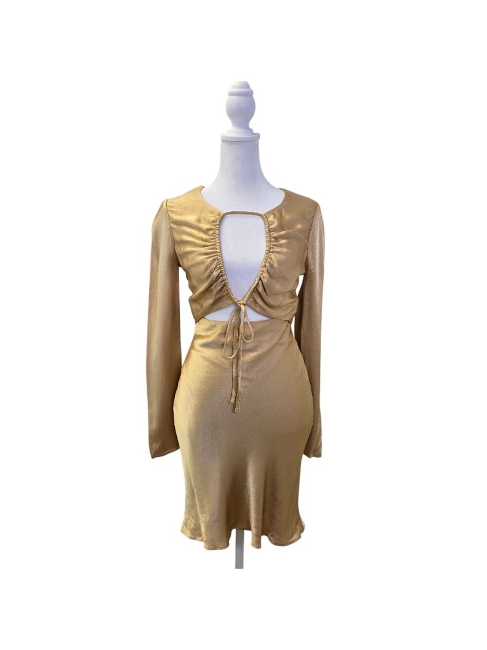 Shona Joy Felicity Long Sleeve Cut Out Mini Dress Size 2